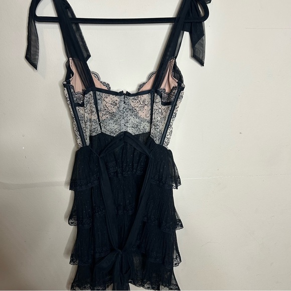 FOR LOVE & LEMONS Freya Slip Black Corset Tulle Dress - Picture 2 of 10